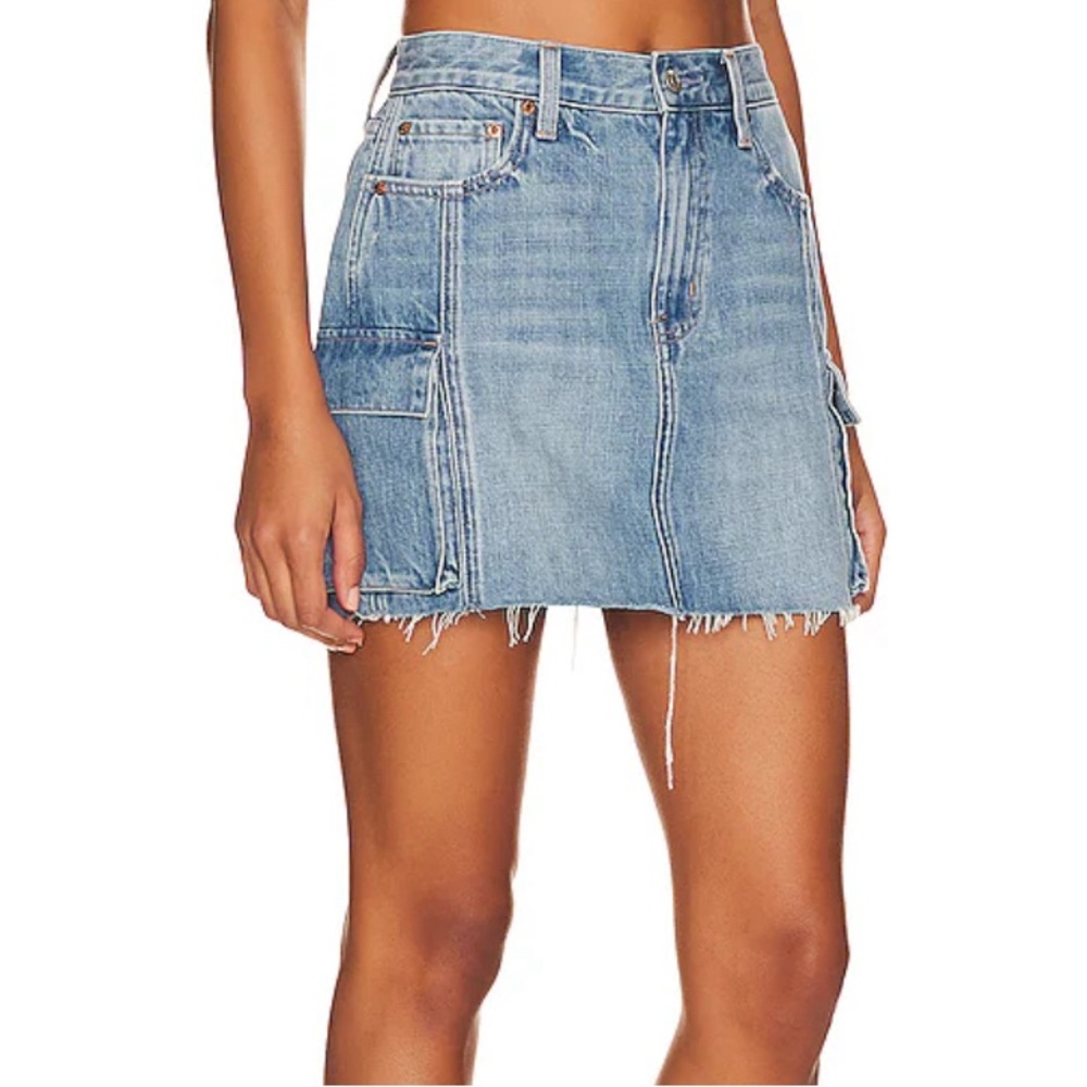 Pistola Rhea Cargo Mid Rise Mini Skirt in Heat